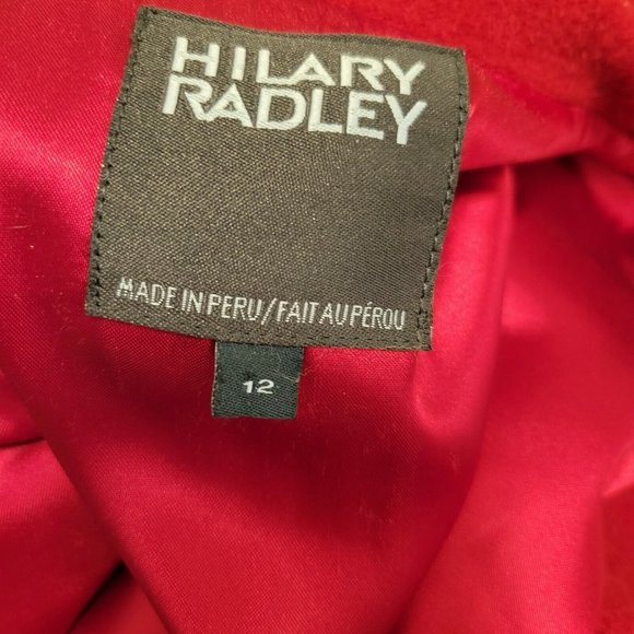 Hilary Radley Red Suri Alpaca Wool Blend Swing Coat A-Line Quiet Luxury Chic - Picture 7 of 11